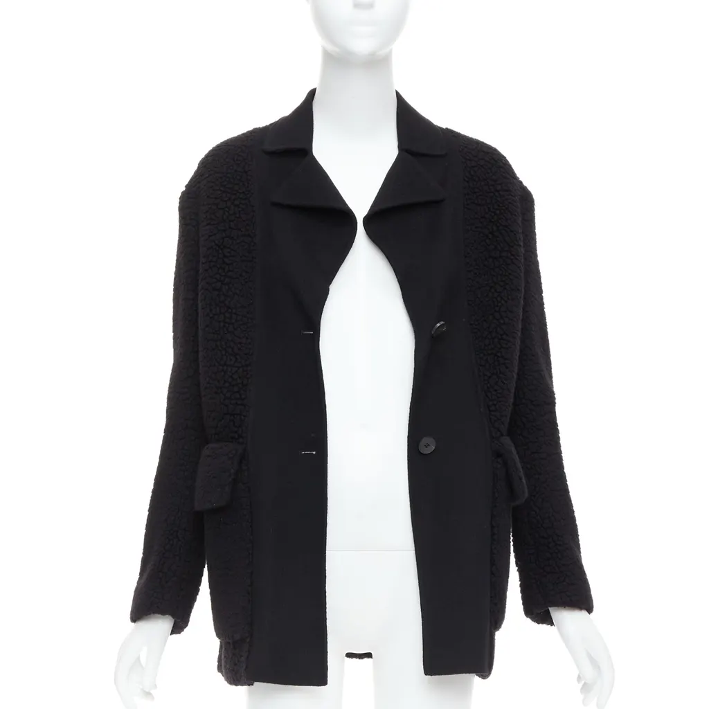 Dior Black Teddy Coat Black Cashmere Never worn - Inside View