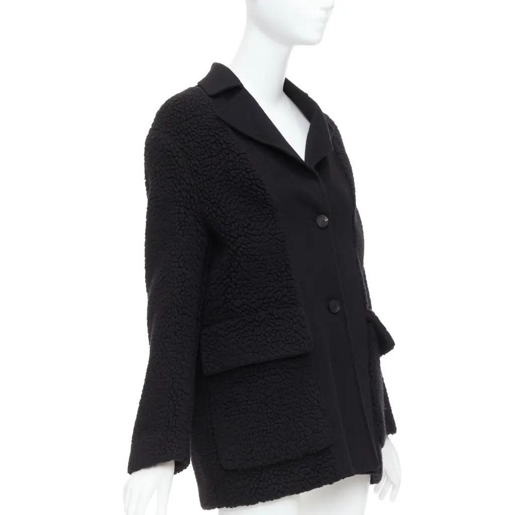 Dior Black Teddy Coat Black Cashmere Never worn - Model View