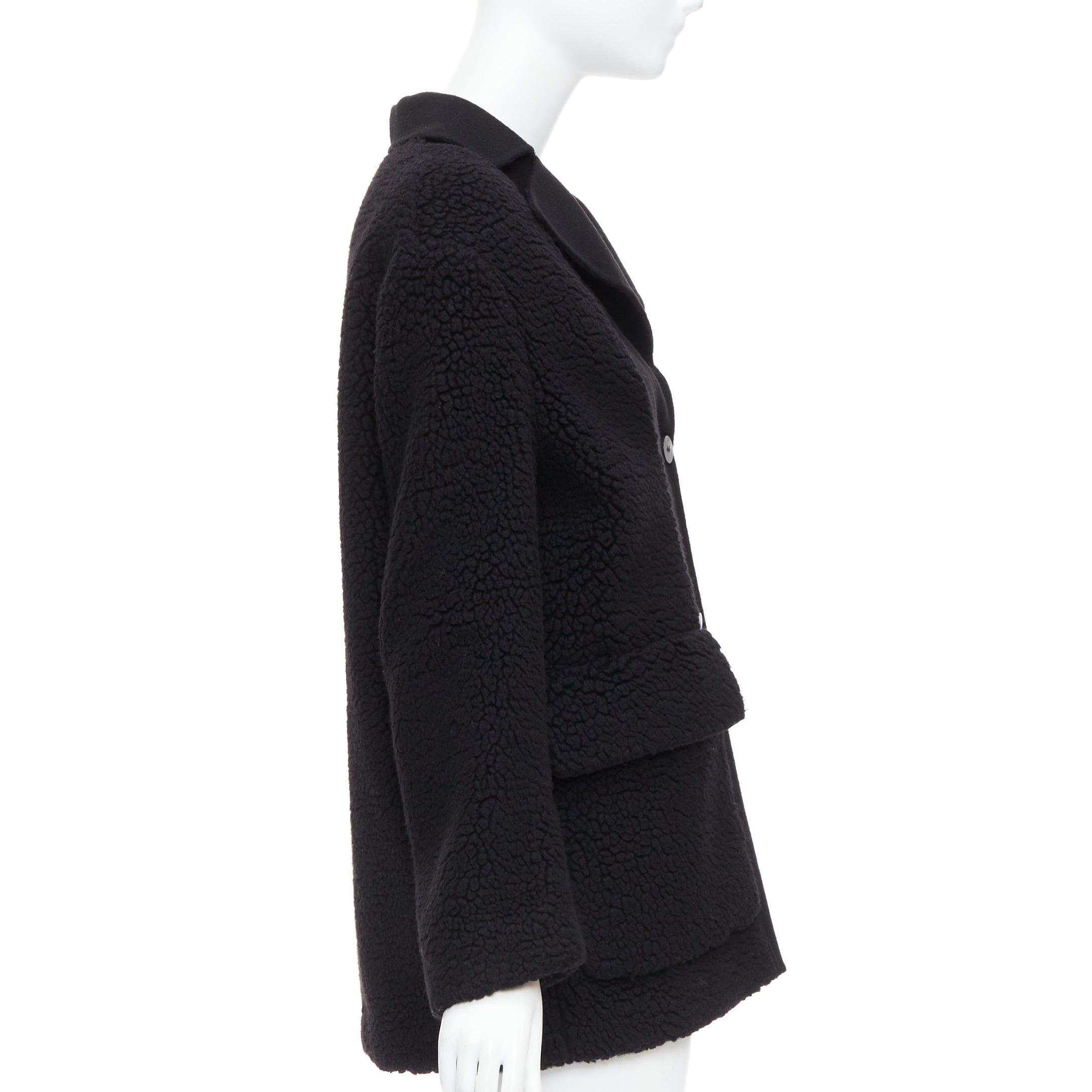 Dior Black Teddy Coat - Side view