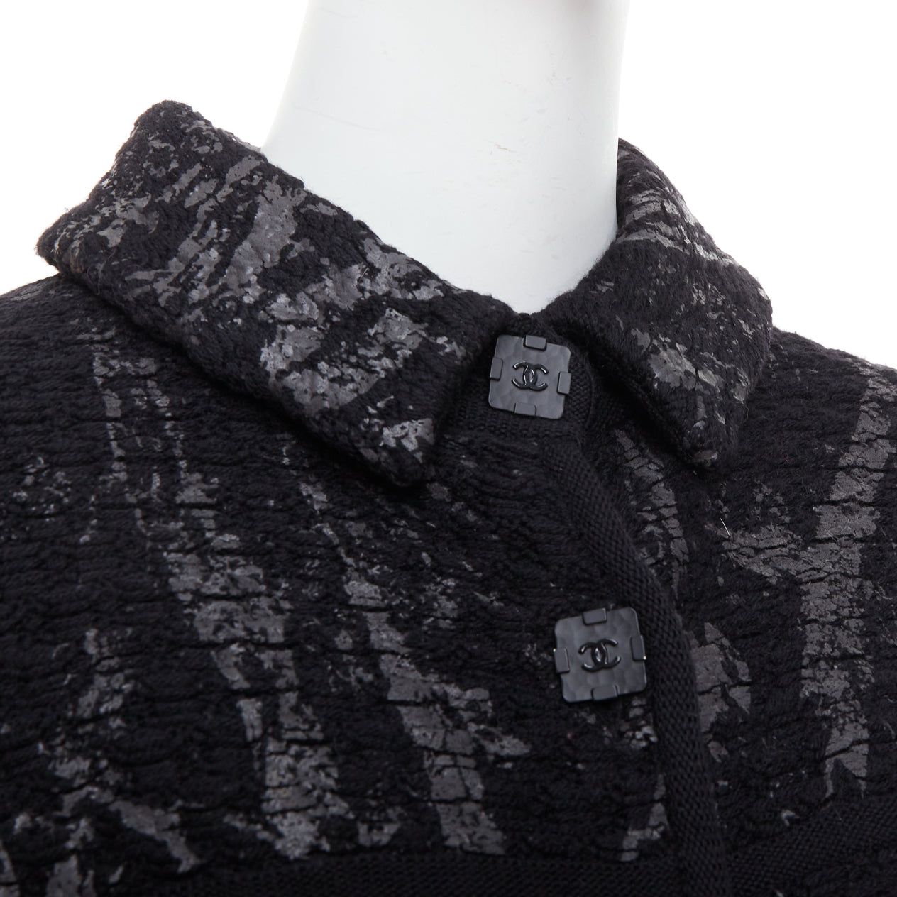 Chanel Grey Tweed Coat - Back view