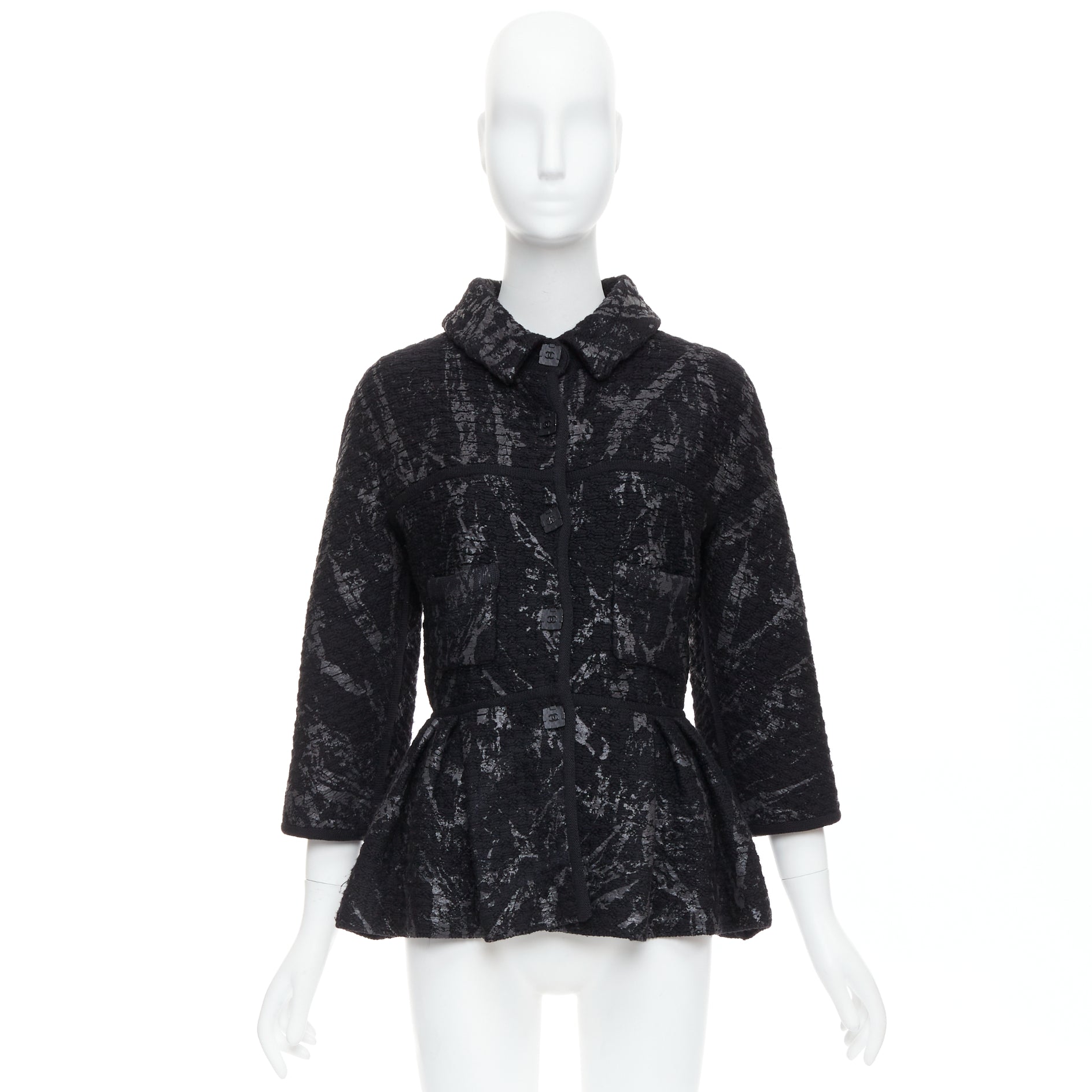 Chanel Grey Tweed Coat - Image 12