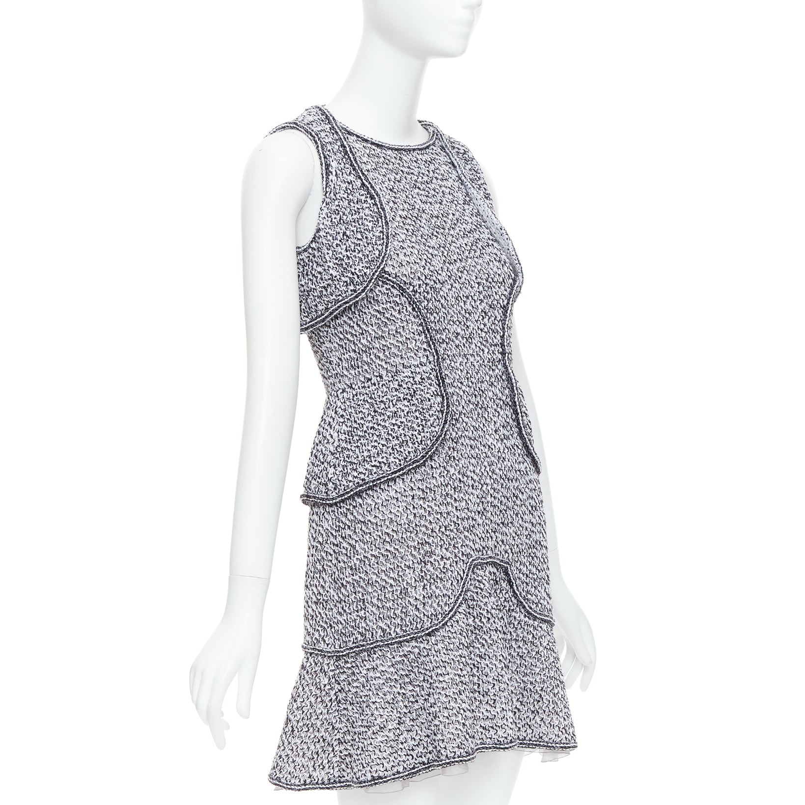 Chanel Tweed Ruffle Dress - Image 6