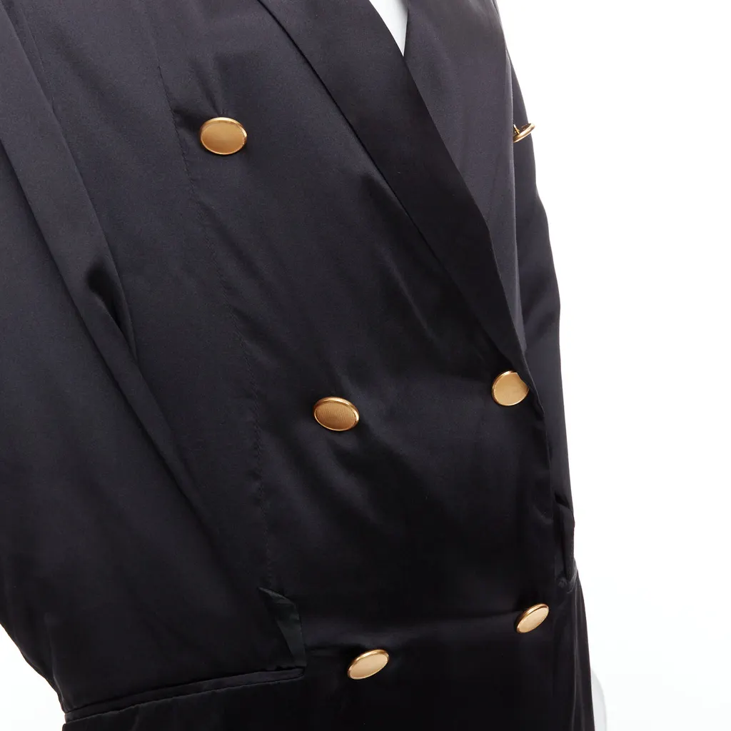 Maison Martin Margiela Tucked Sleeve Blazer Dress Black Silk Very good - Back View