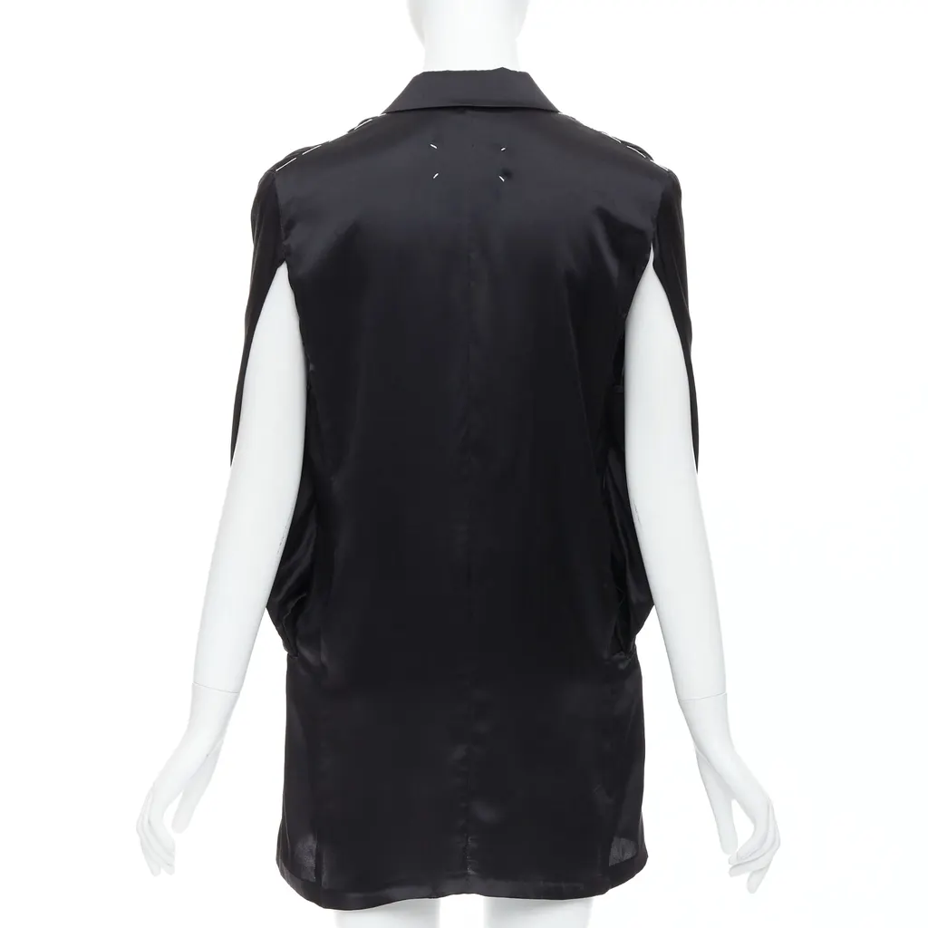 Maison Martin Margiela Tucked Sleeve Blazer Dress Black Silk Very good - Box View