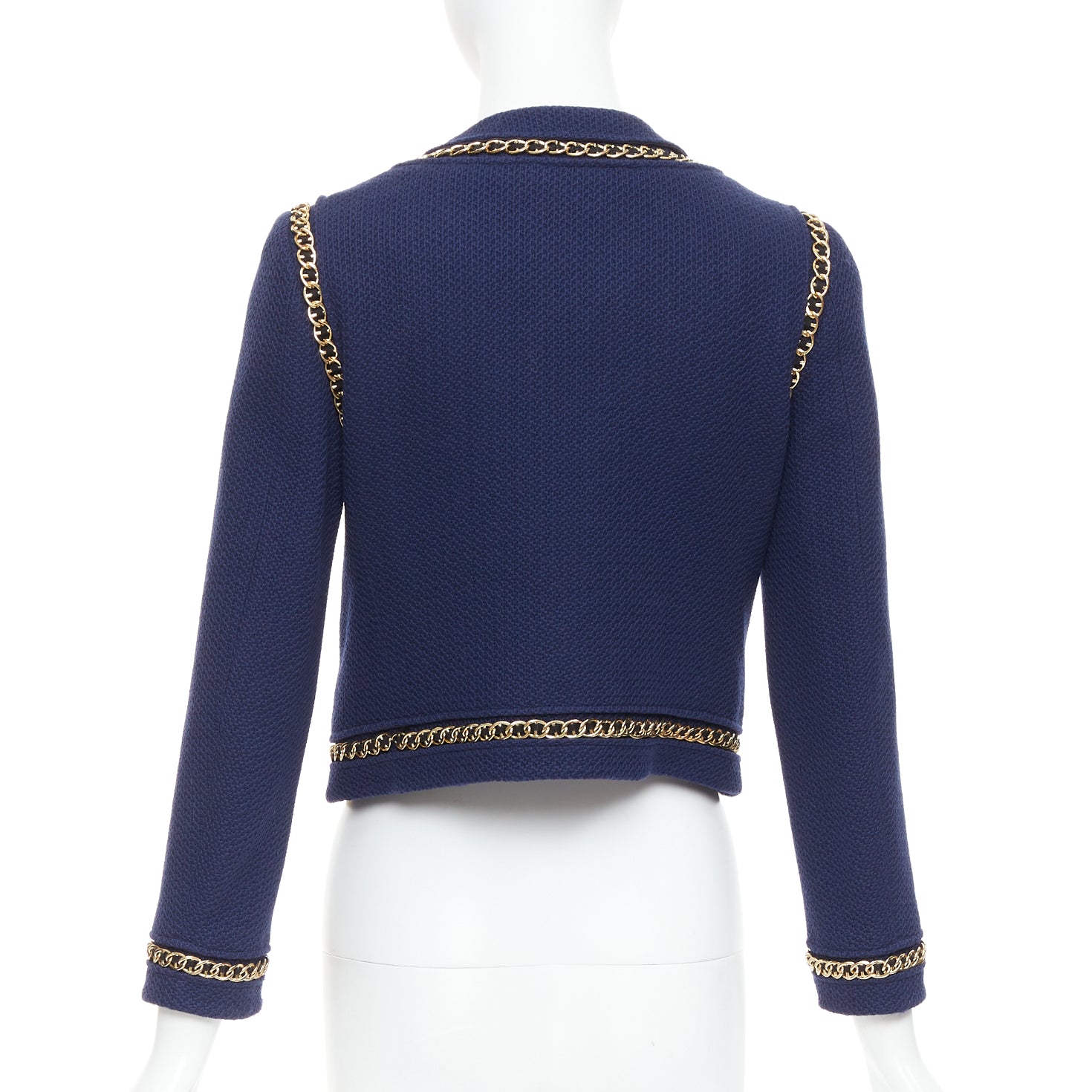 Moschino Navy Gold Tweed Jacket - Detail 1