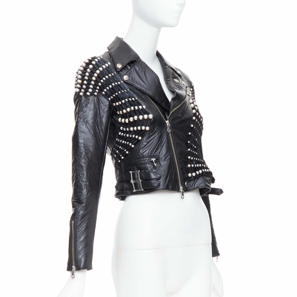 Noir Kei Ninomiya Black Pearl Crop Jacket - 4