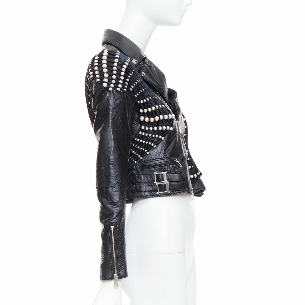 Noir Kei Ninomiya Black Pearl Crop Jacket - Side view