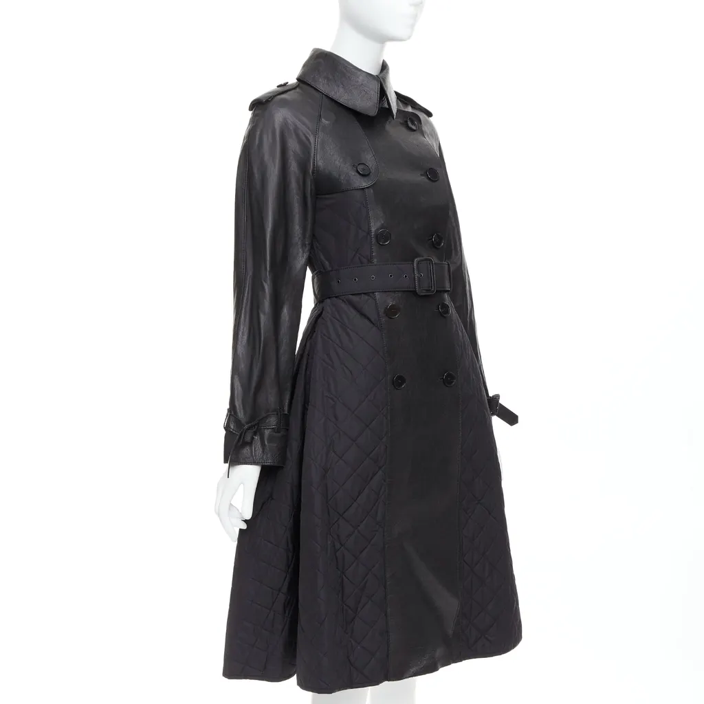 Jean Paul Gaultier Quilted Trench Coat Black Good - Inside View