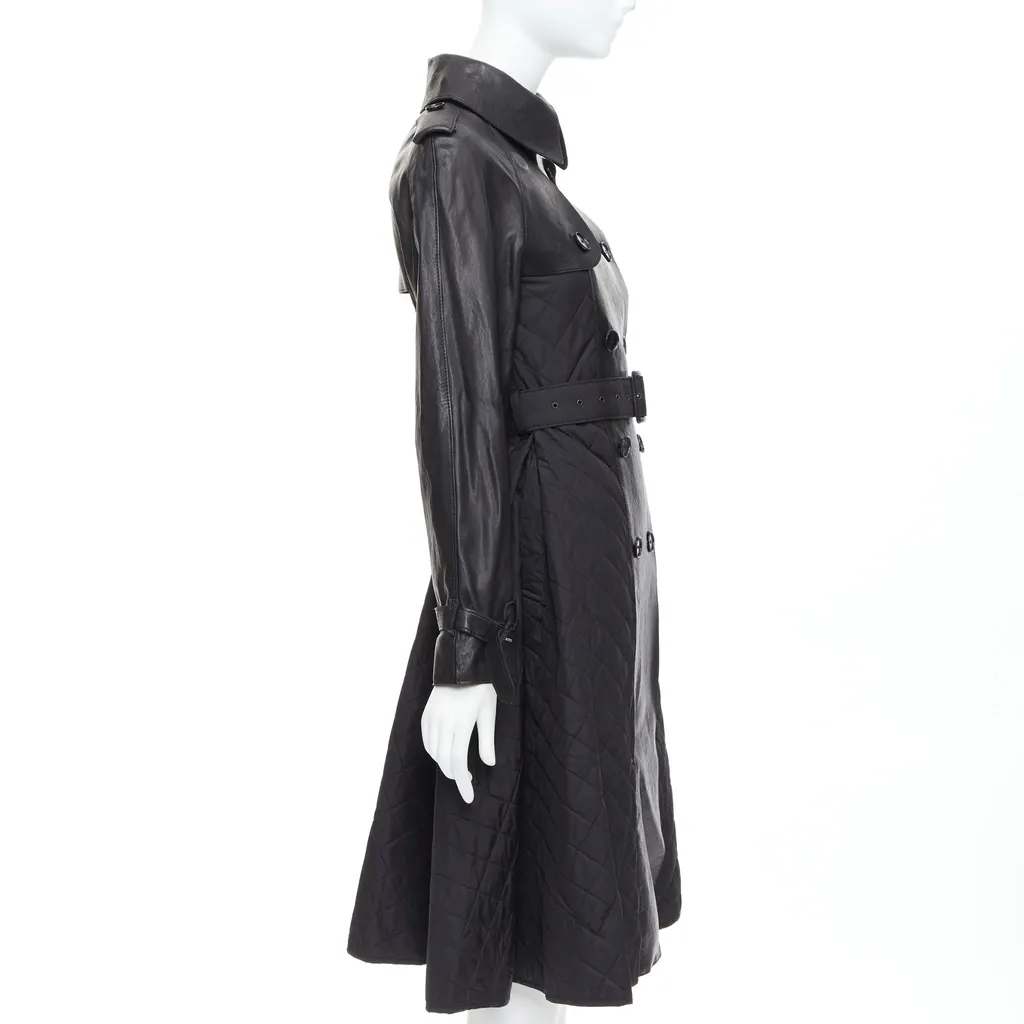 Jean Paul Gaultier Quilted Trench Coat Black Good - Model View