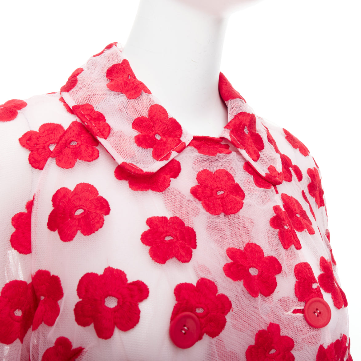 Simone Rocha Red Floral Coat - Back view