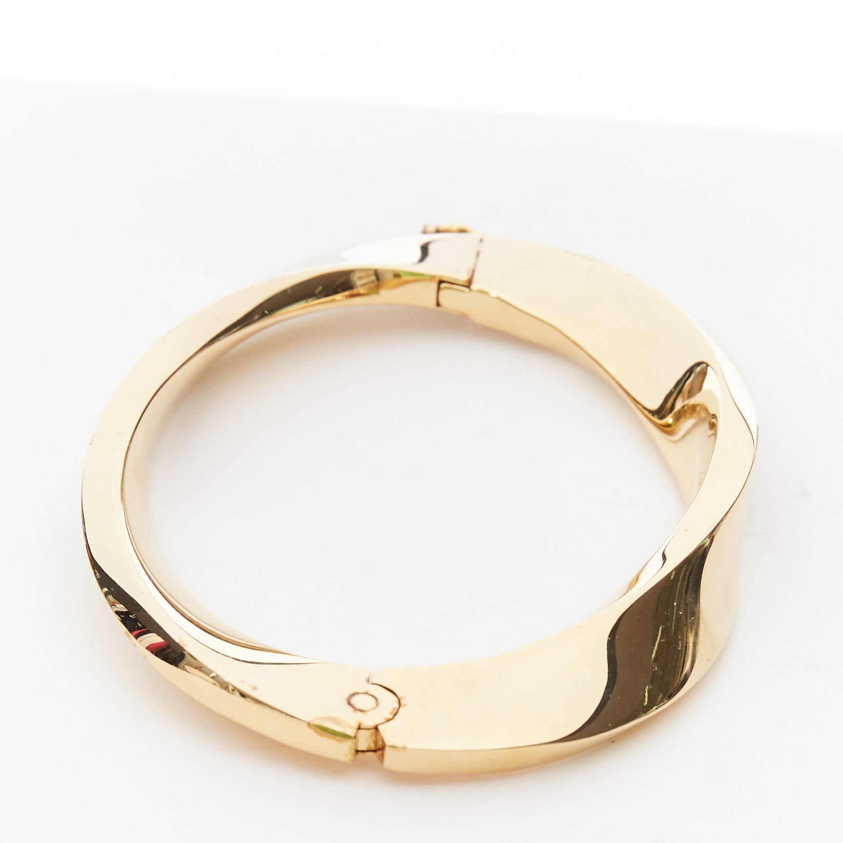 Saint Laurent Twisted Gold Hard Bangle - Back view