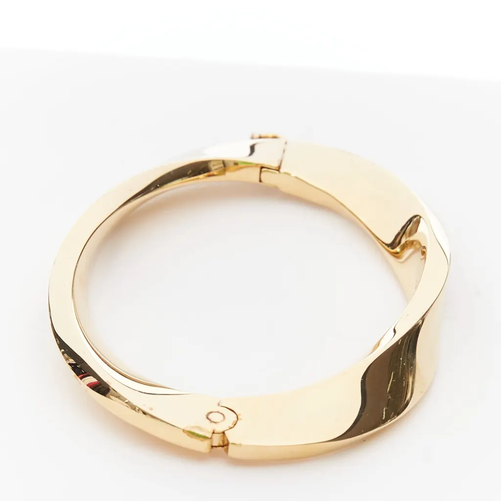 Saint Laurent Twisted Gold Hard Bangle Gold Metal Very good - Back View