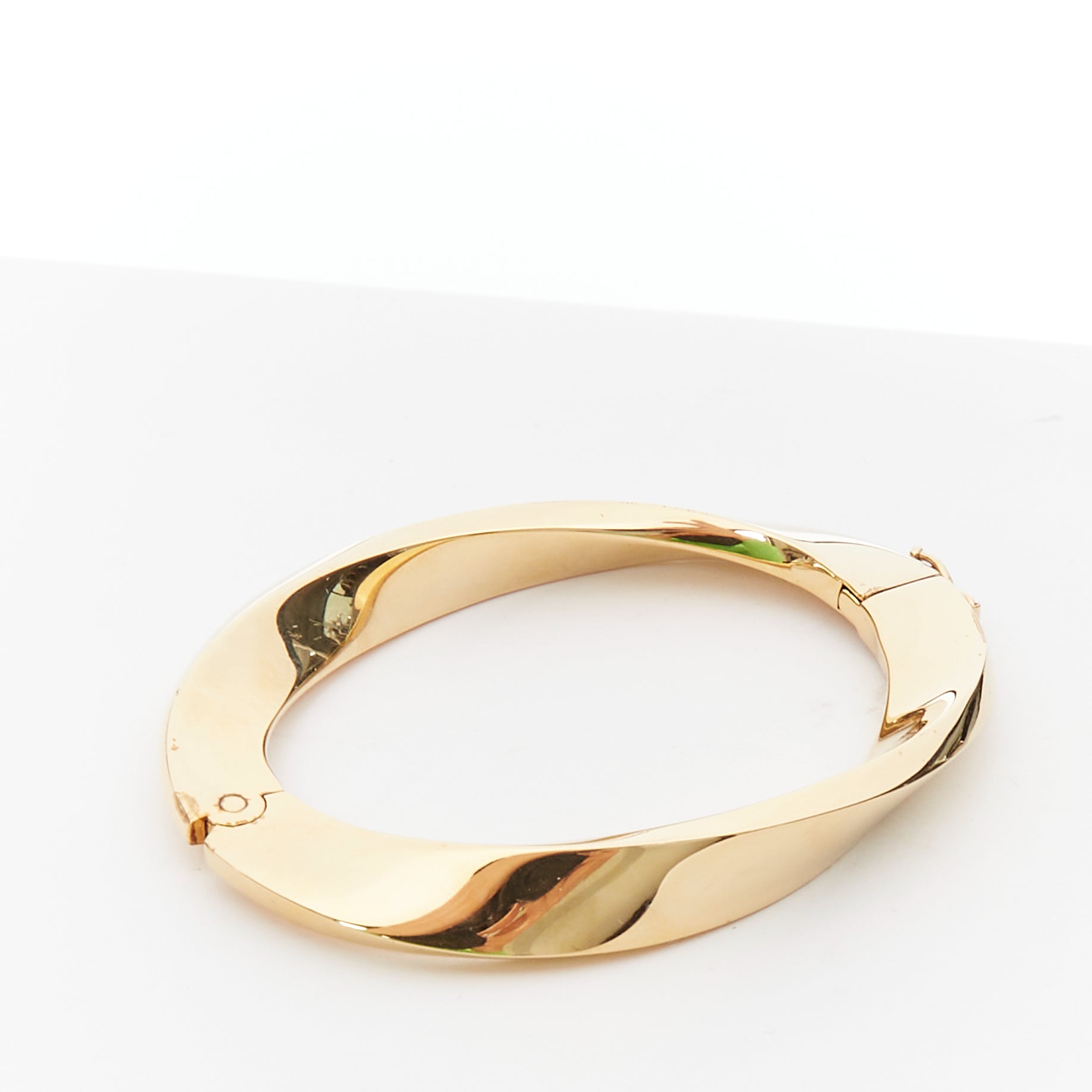 Saint Laurent Twisted Gold Hard Bangle - Image 6