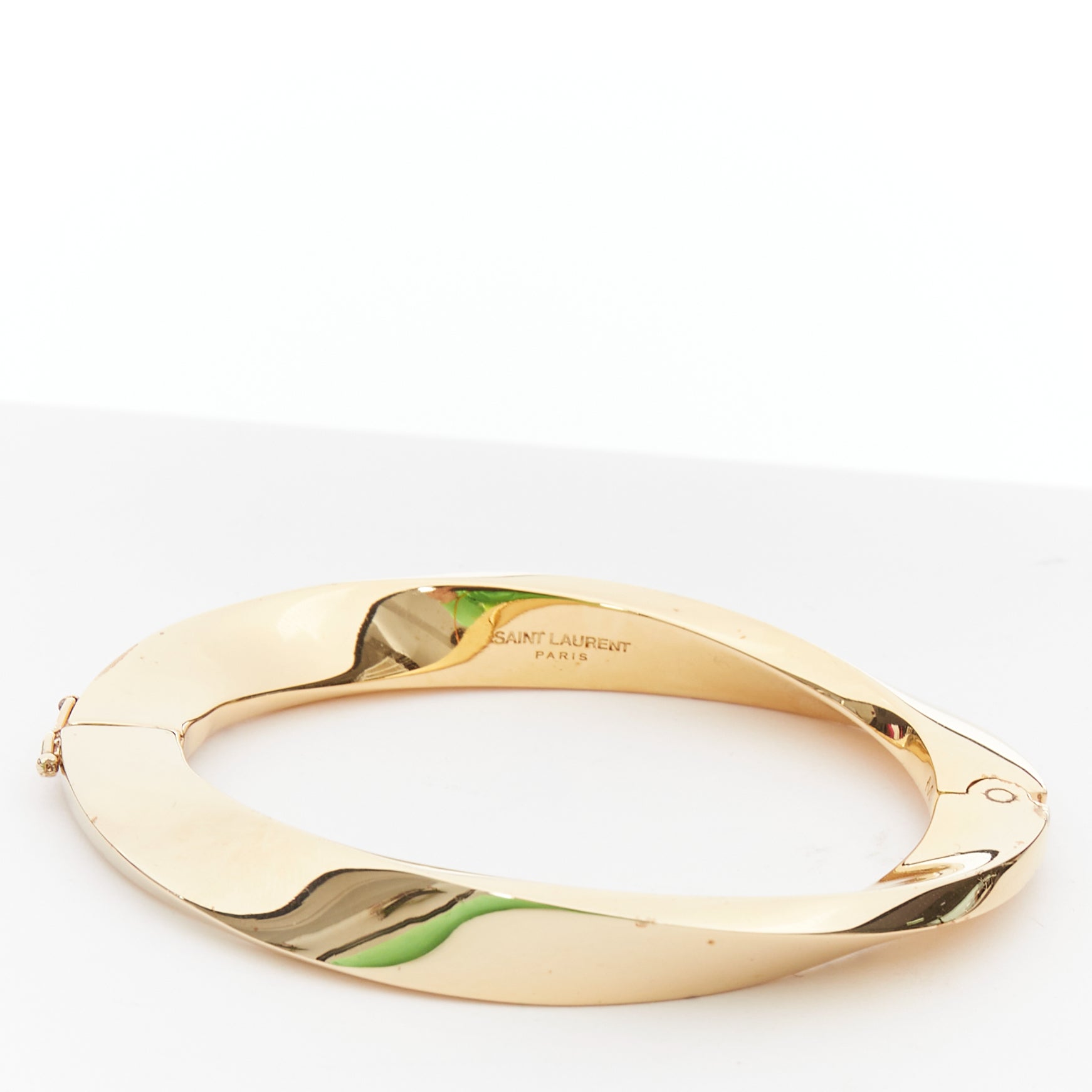 Saint Laurent Twisted Gold Hard Bangle - 4