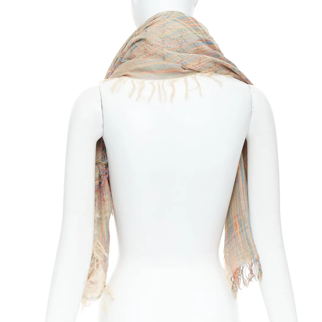 Gucci Rainbow GG Scarf MultiColor Cotton Never worn - Model View