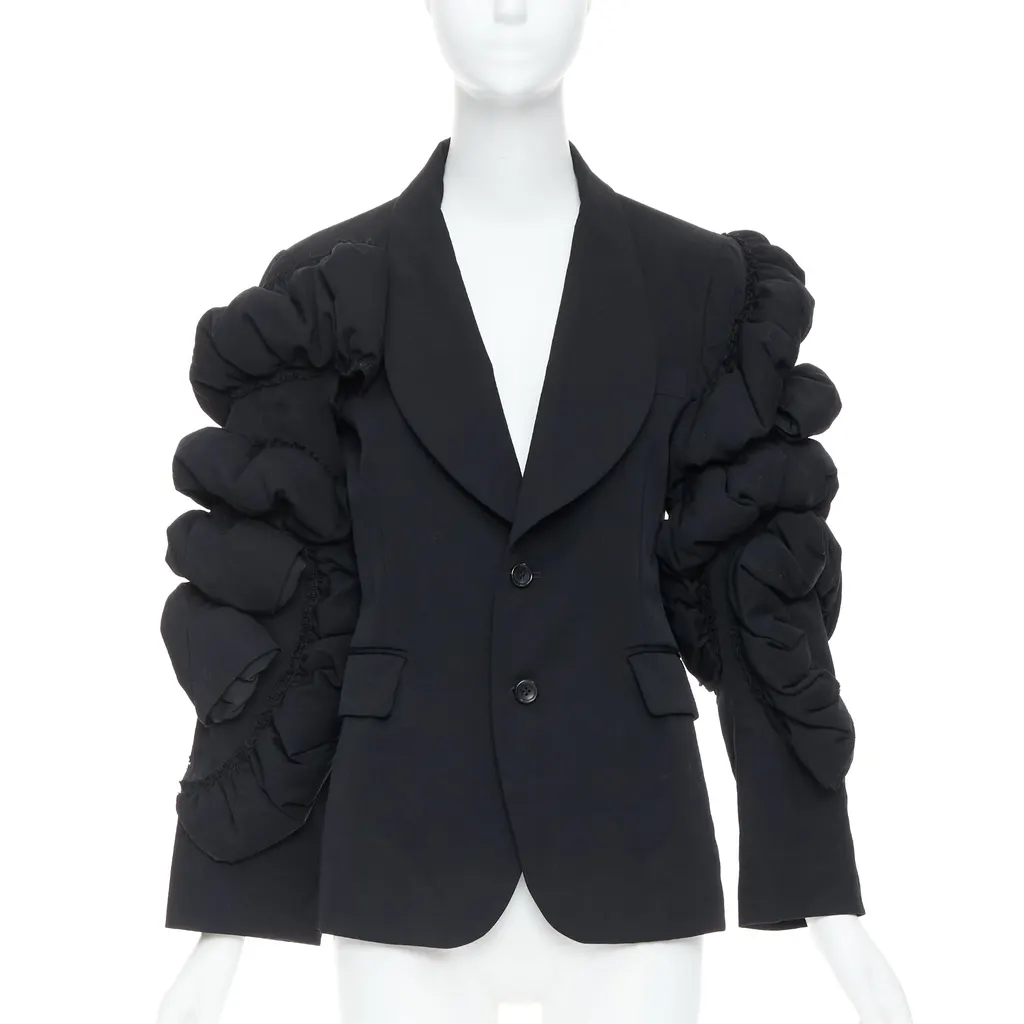 Comme Des Garcons Black Puff Blazer Black Wool Never worn - Front View