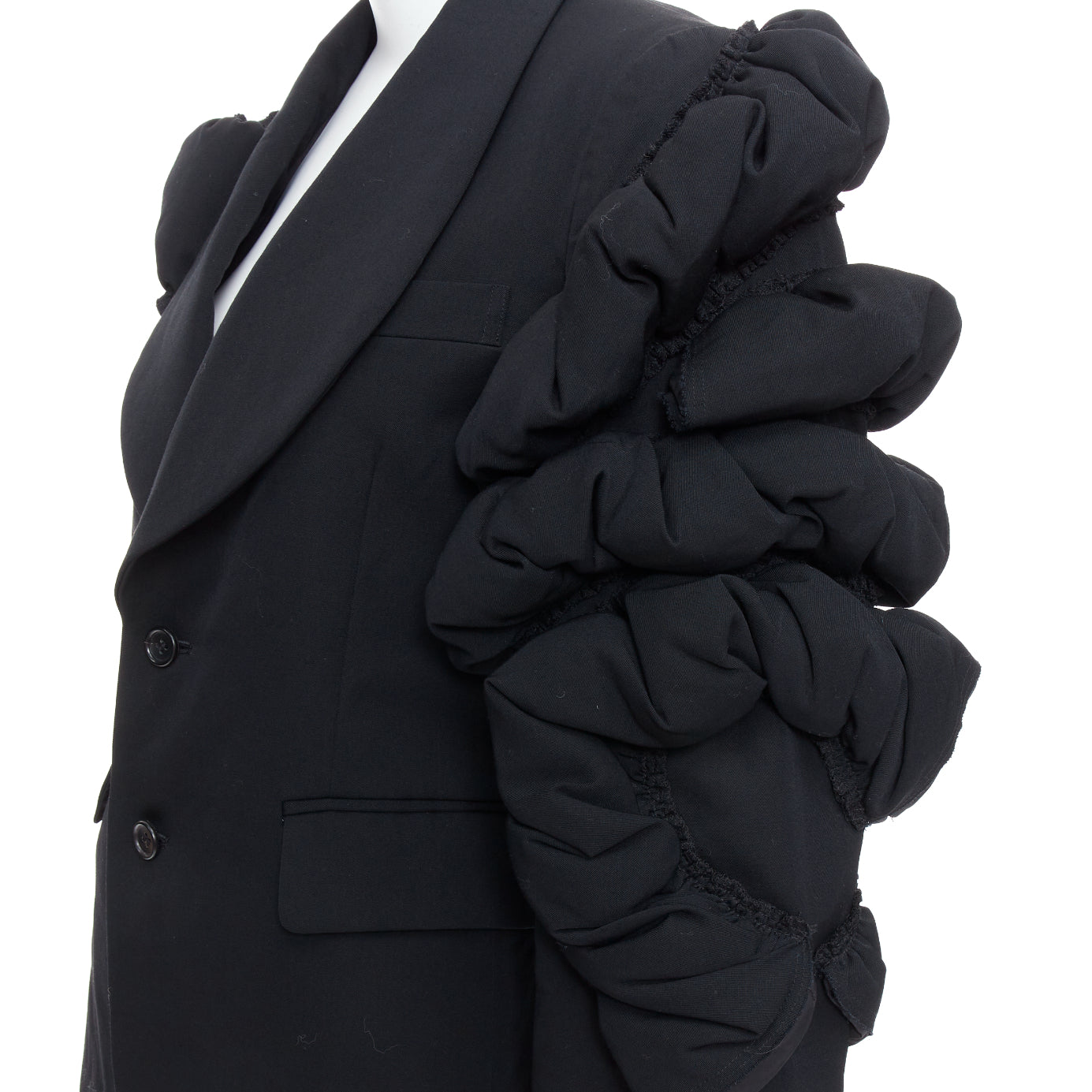 Comme Des Garcons Black Puff Blazer - Back view