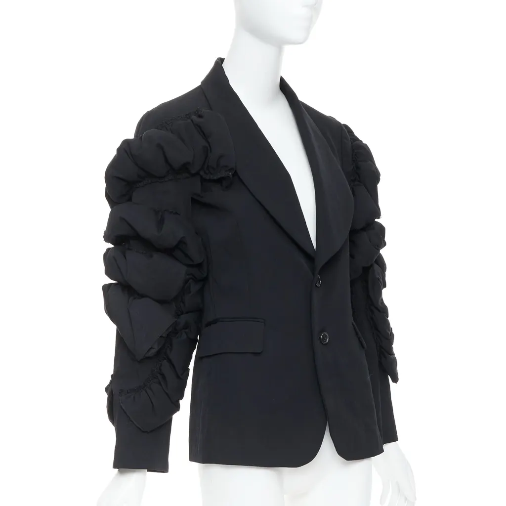 Comme Des Garcons Black Puff Blazer Black Wool Never worn - Model View