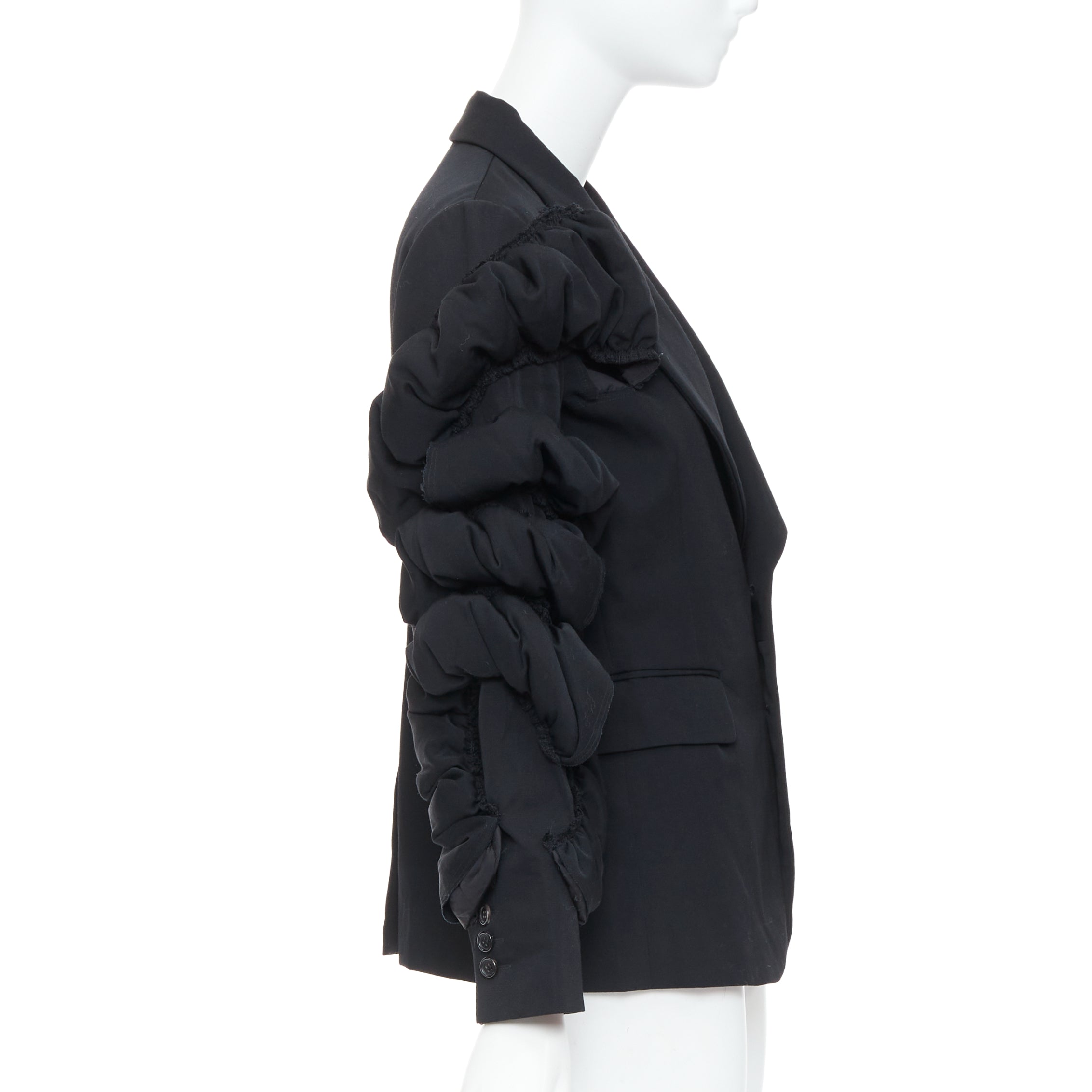 Comme Des Garcons Black Puff Blazer - Side view