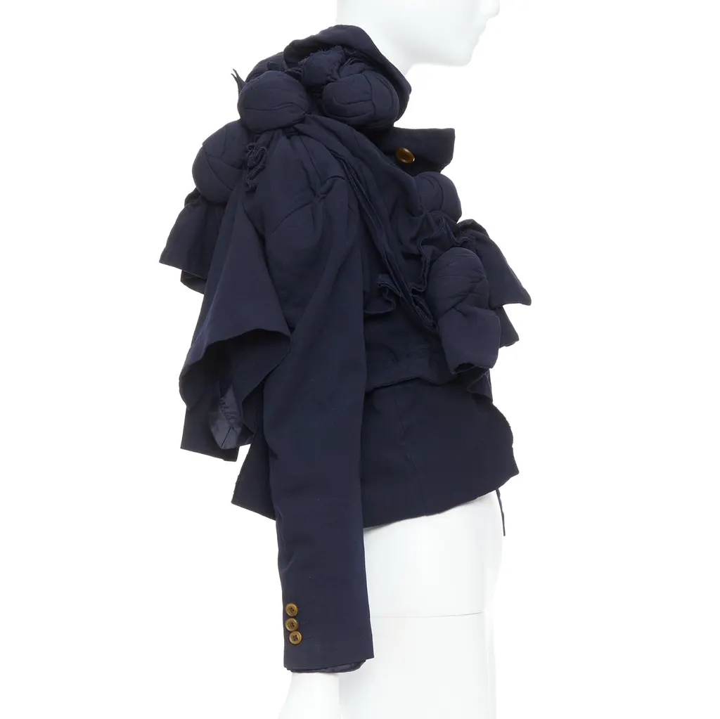 Comme Des Garcons Knot Tie Jacket Navy Polyester Good - Inside View