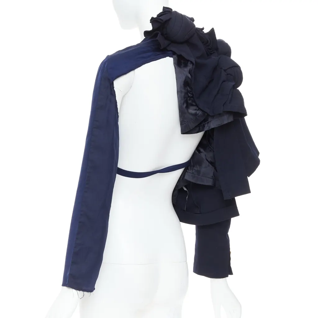 Comme Des Garcons Knot Tie Jacket Navy Polyester Good - Box View