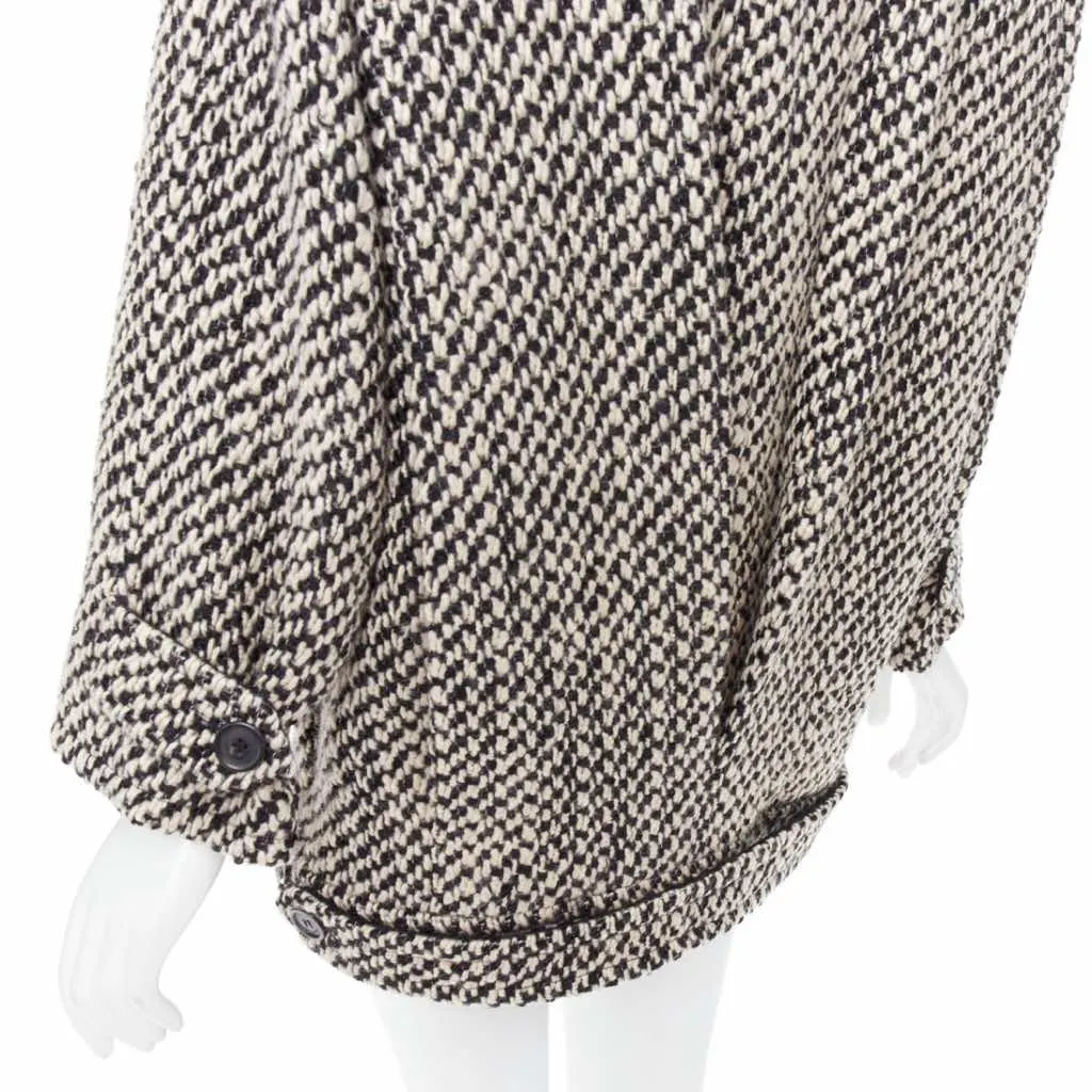 Saint Laurent Grey Oversized Coat Black Wool Never worn, with tag - Back View