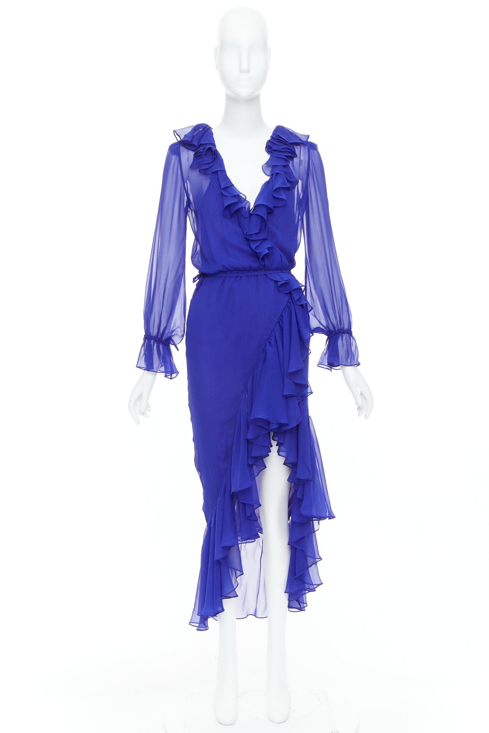 Saint Laurent Ruffle Wrap Dress - Image 11