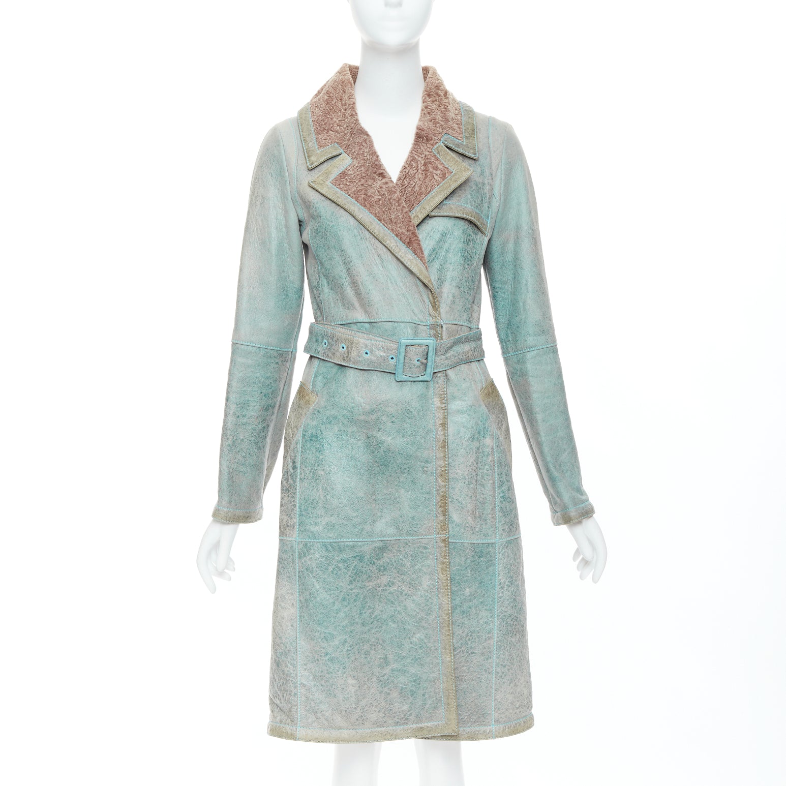 Dior Blue Leather Coat