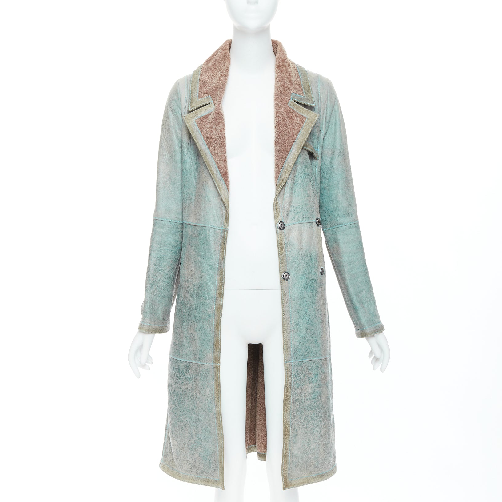 Dior Blue Leather Coat - Image 6