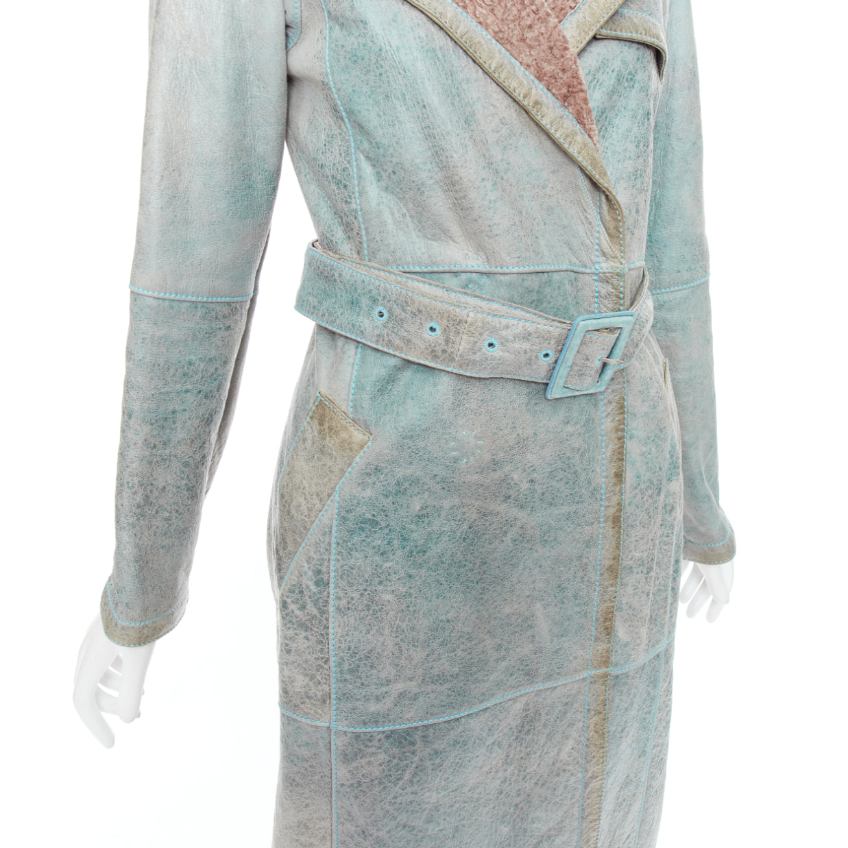 Dior Blue Leather Coat - Image 10