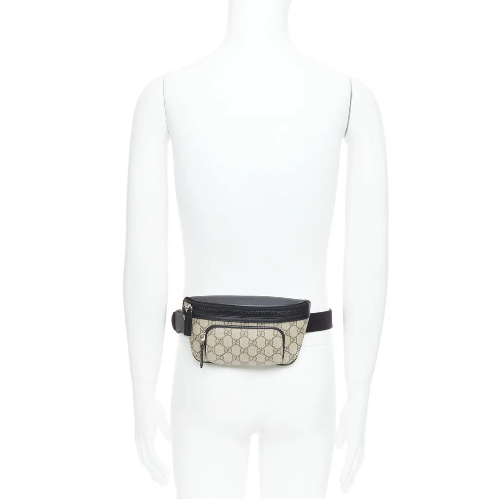 Gucci Supreme GG belt bag Grey Very good - Back View