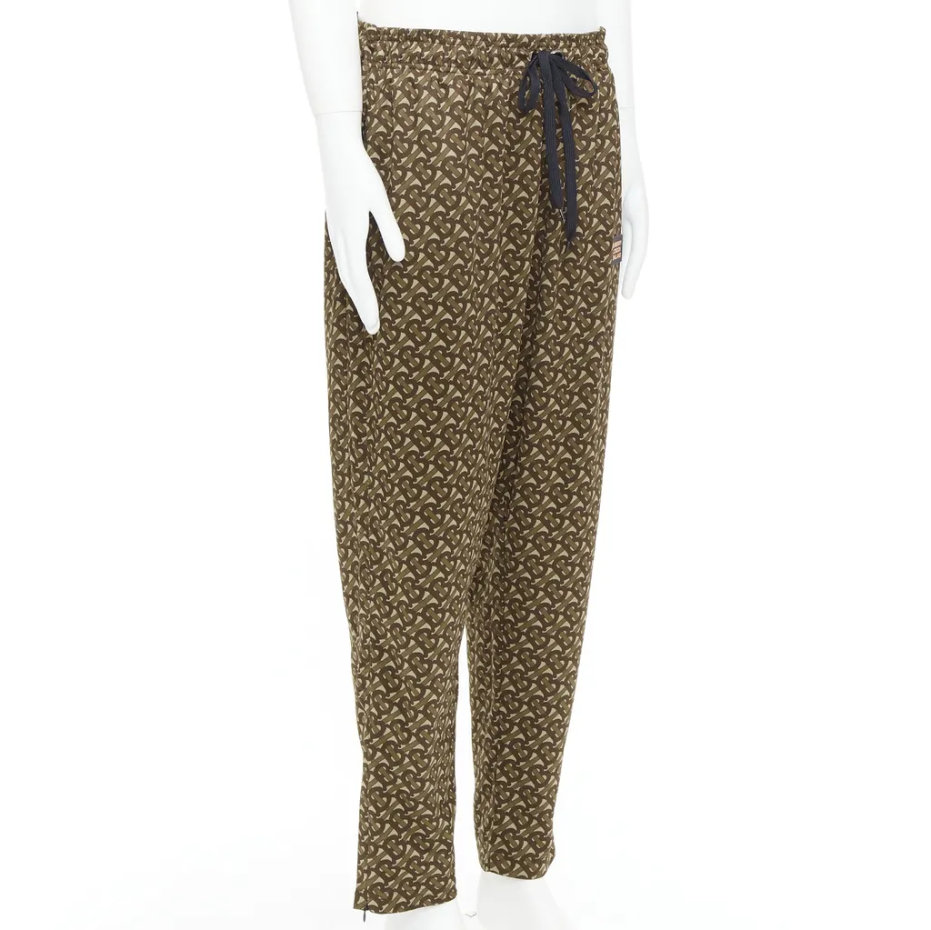 Burberry Logo Jogger Pants Khaki Polyester Very good - Inside View