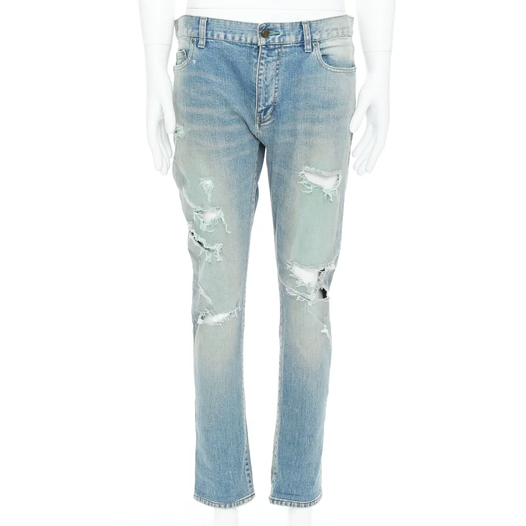 Saint Laurent D02 M/SK UW Blue Cotton Good - Front View