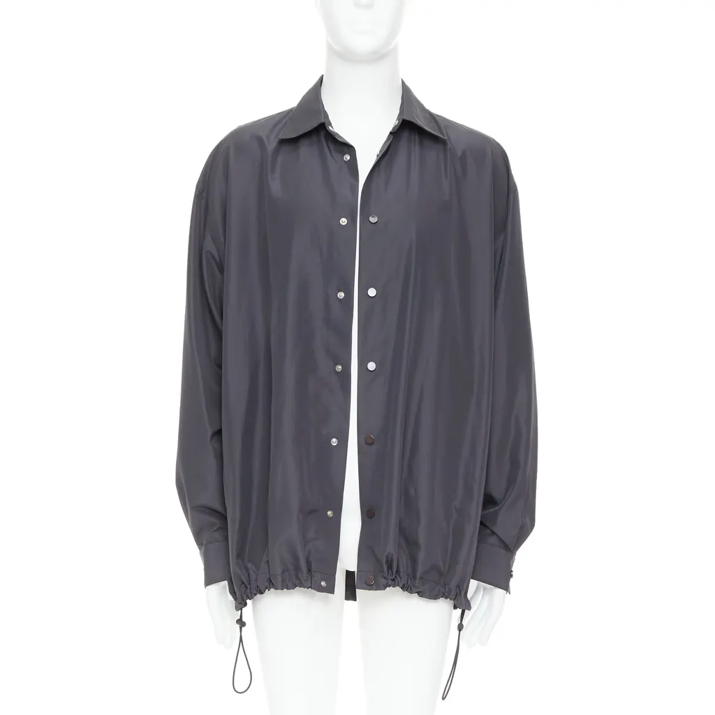 Bottega Veneta Grey Shell Jacket Grey Polyester Very good - Front View