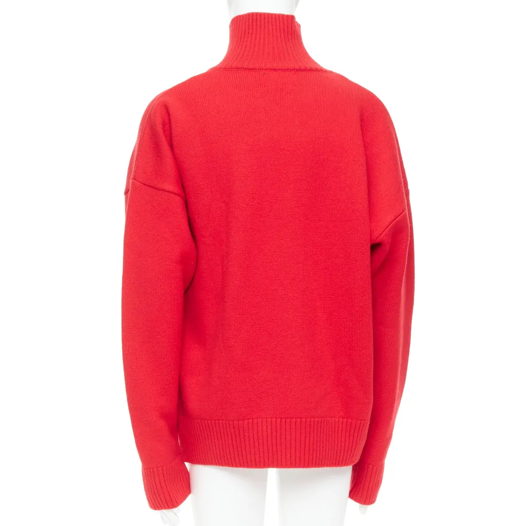 Ami Heart Logo Turtleneck Red Wool Very good - Box View