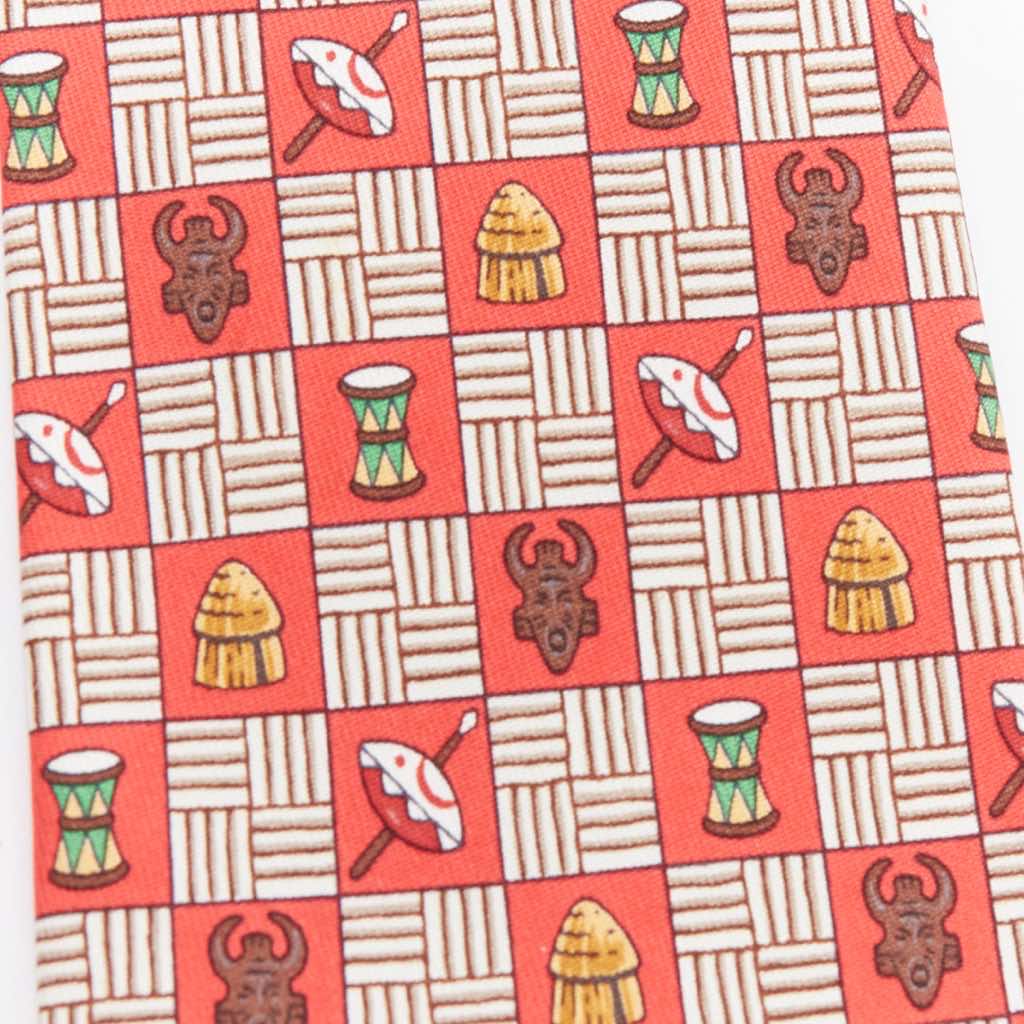 Hermès Aboriginal Mask Tie - Back view
