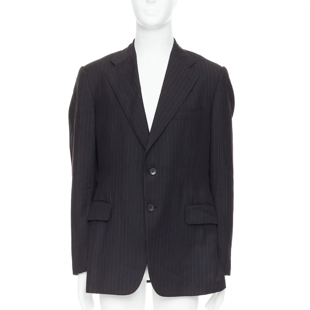 Gucci Grey Pinstripe Blazer Grey Wool Very good - Front View