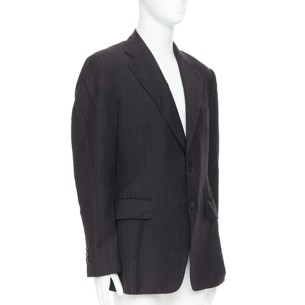 Gucci Grey Pinstripe Blazer Grey Wool Very good - Inside View