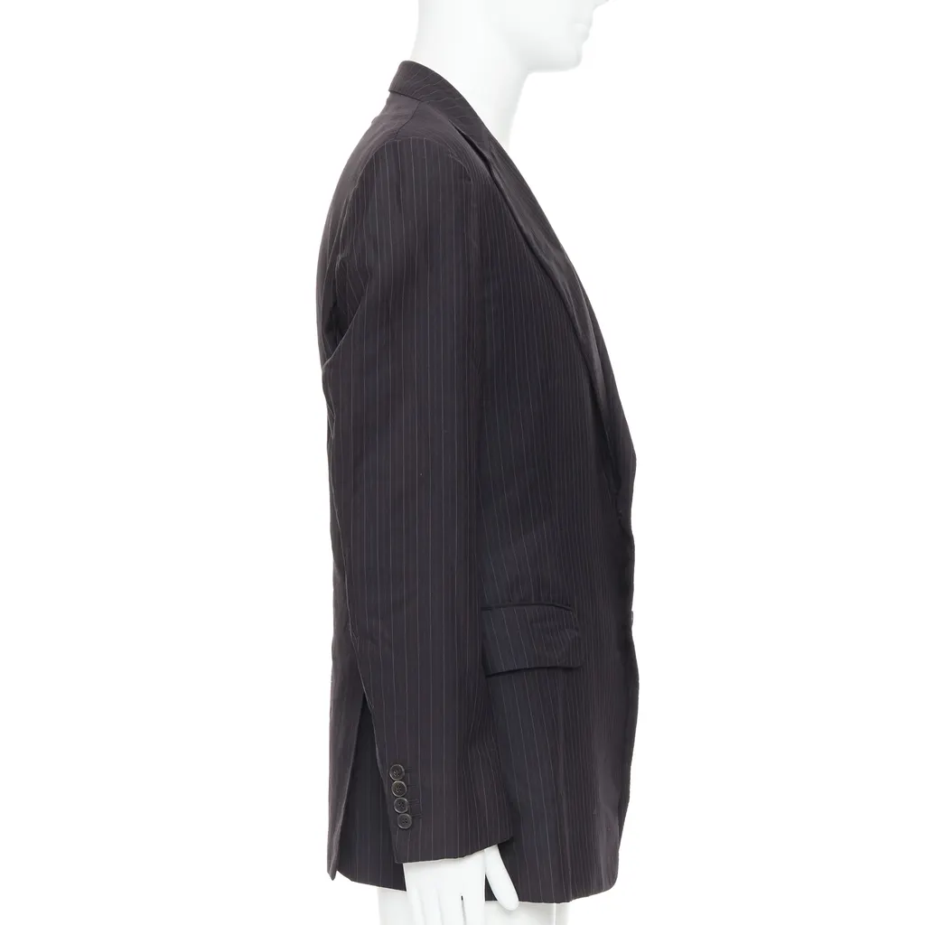 Gucci Grey Pinstripe Blazer Grey Wool Very good - Model View