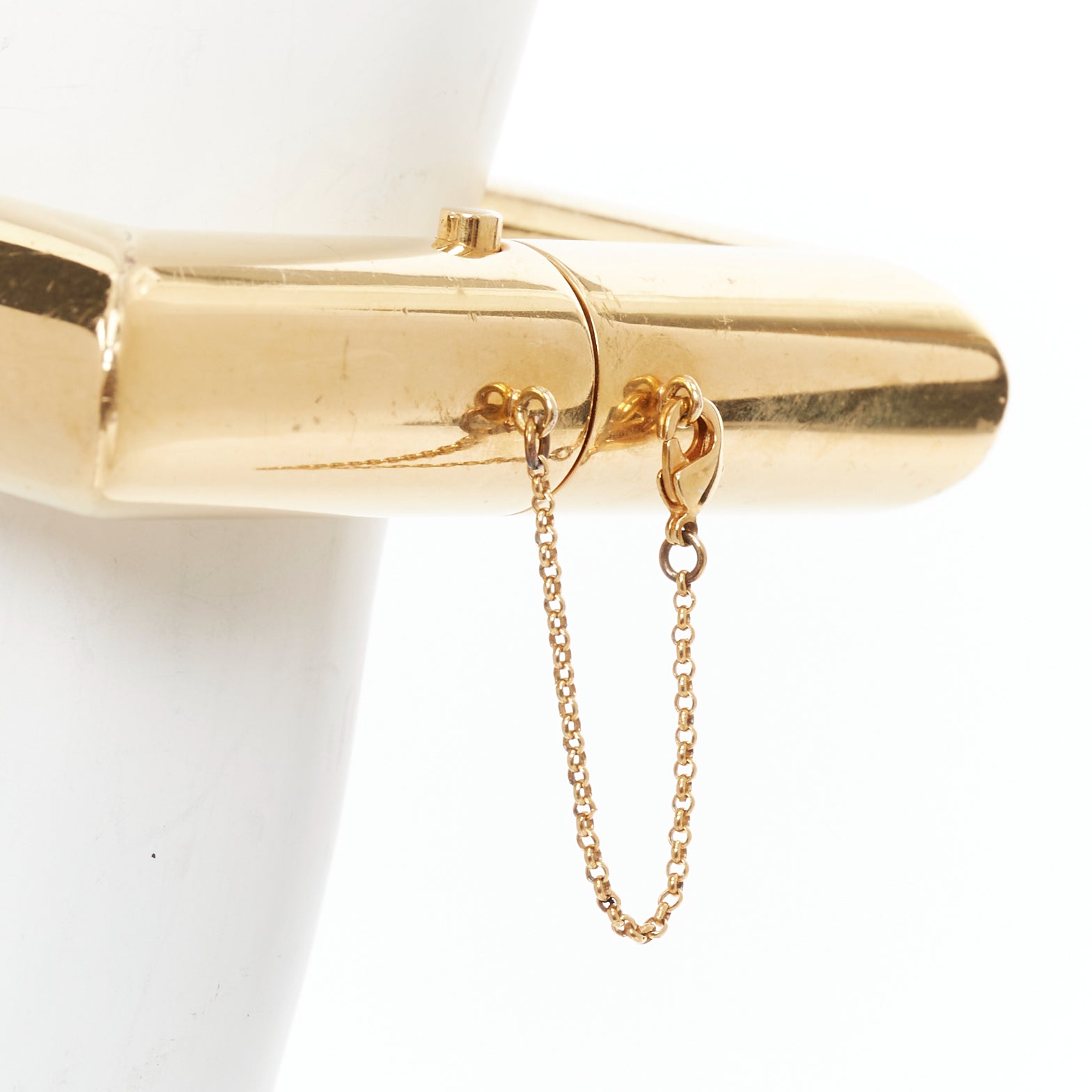 Celine Gold Tubular Square Bangle - Back view