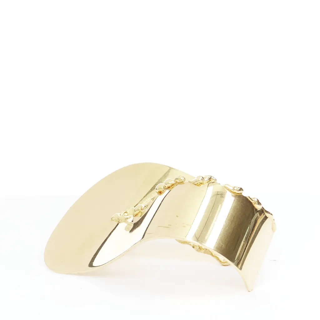 Celine Gold Tear Statement Bangle Gold Metal Good - Front View