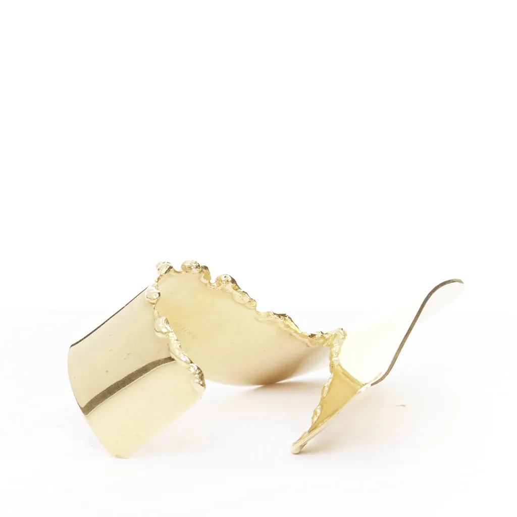 Celine Gold Tear Statement Bangle Gold Metal Good - Back View