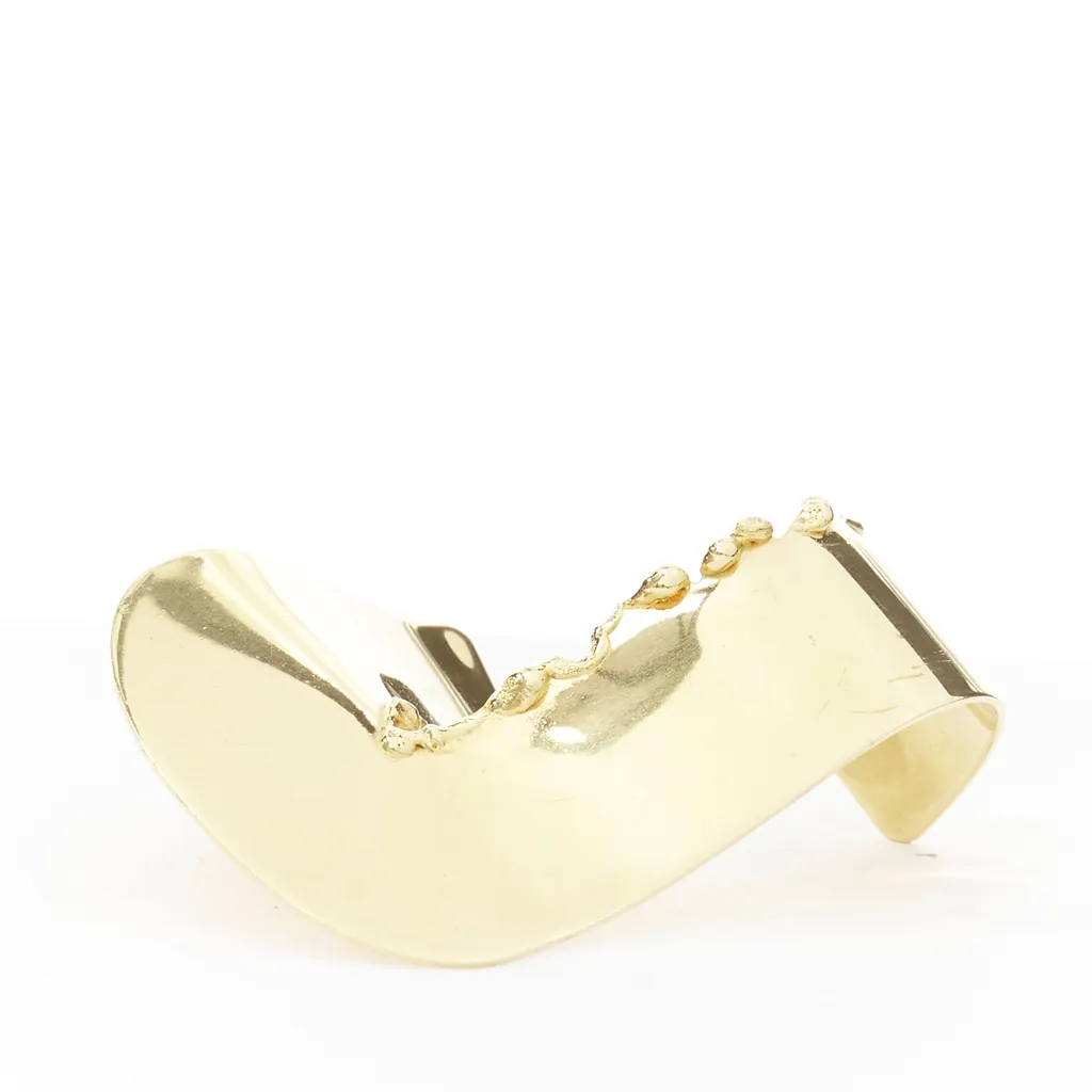 Celine Gold Tear Statement Bangle Gold Metal Good - Model View