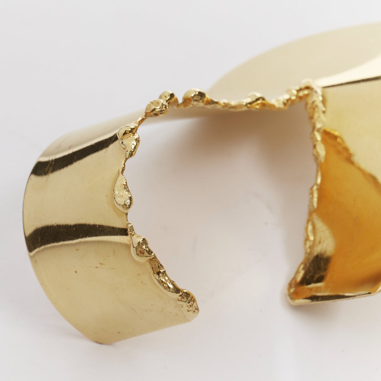 Celine Gold Tear Statement Bangle - Side view