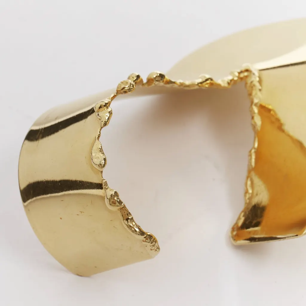 Celine Gold Tear Statement Bangle Gold Metal Good - Box View