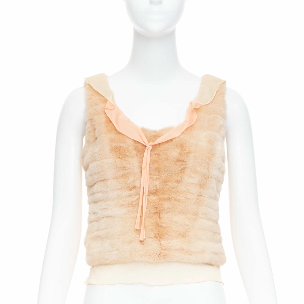 Prada Dyed Fur Satin Vest