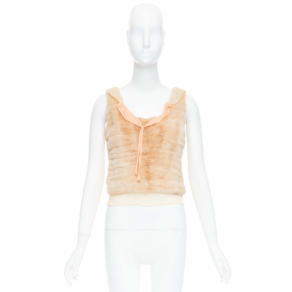 Prada Dyed Fur Satin Vest - Image 12
