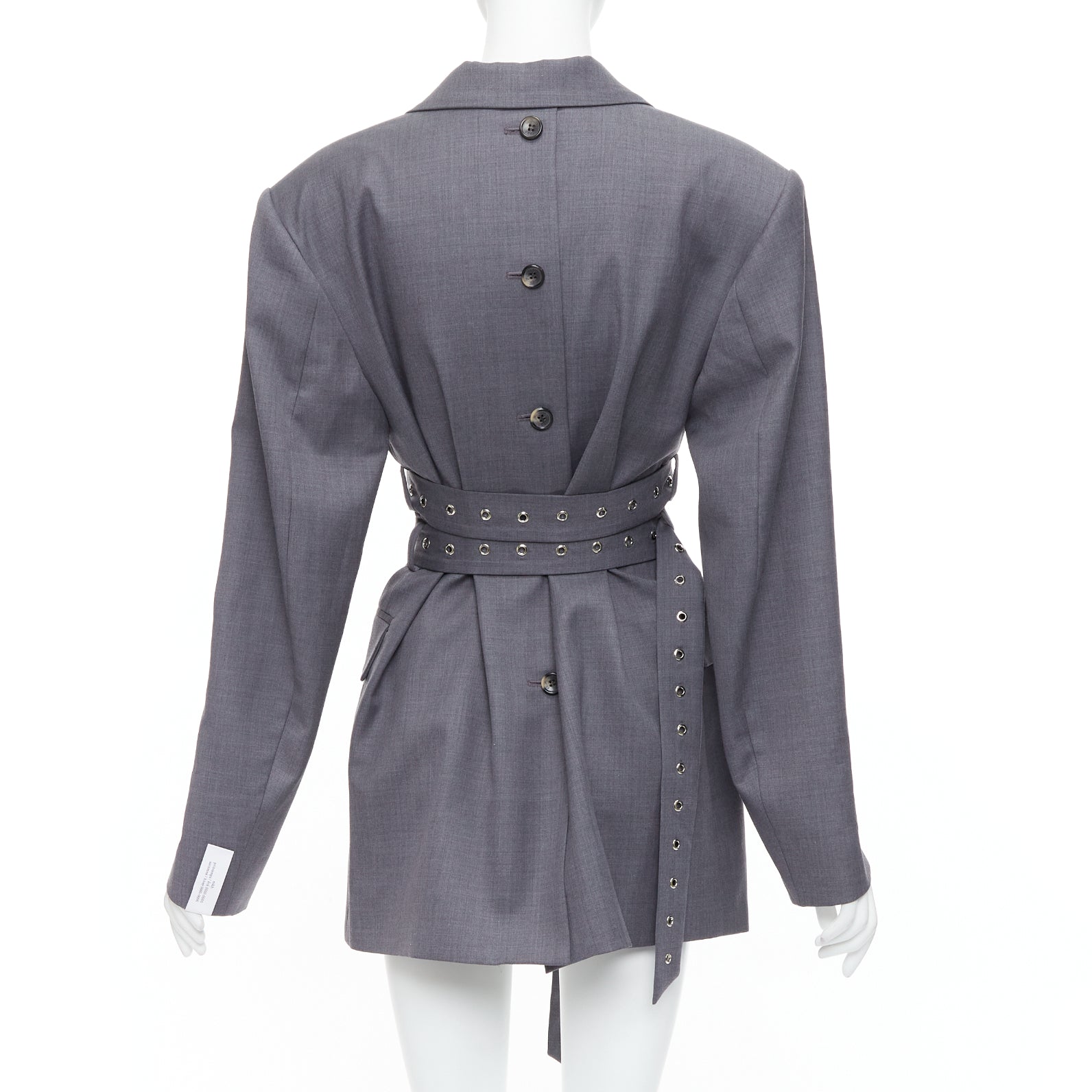 Unsigned / متعددة Grommet Belted Blazer - Side view