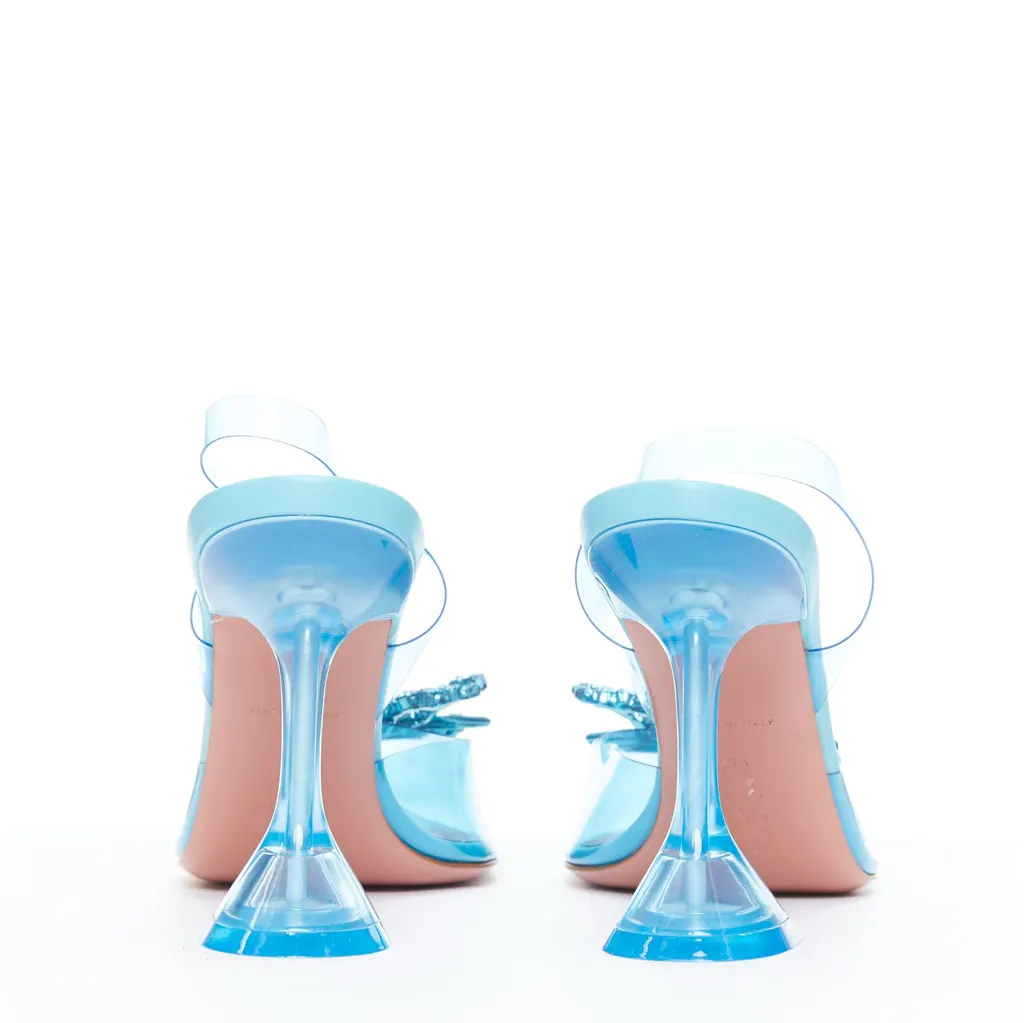 Amina Muaddi Rosie Glass 95 Blue Plastic Very good - Box View