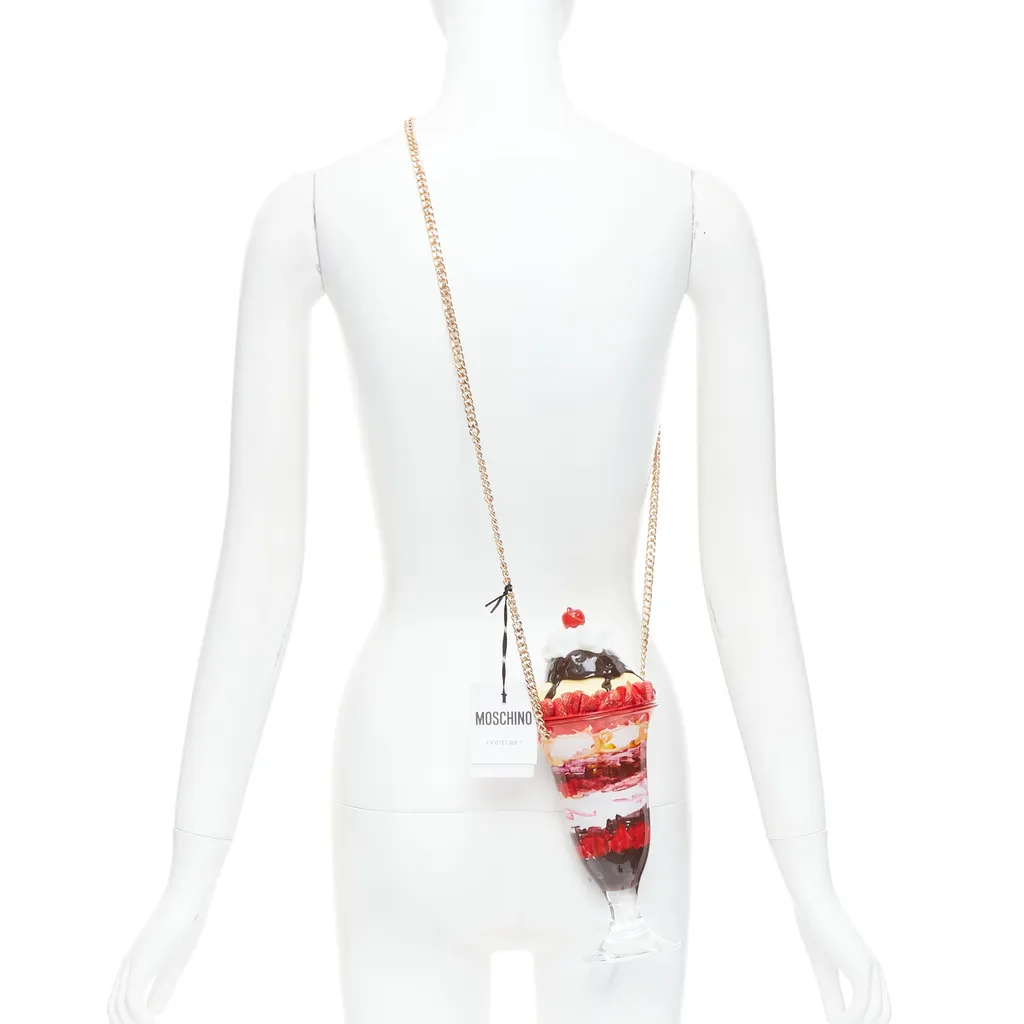 Moschino Ice Cream Chain Bag Red Plastic Never worn, with tag - Back View